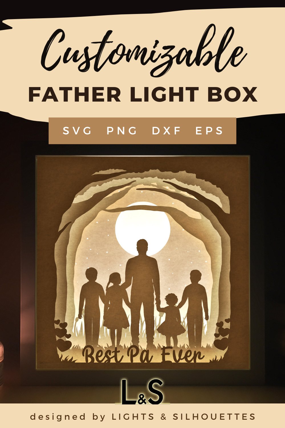 Customizable Dad Shadow Box | Father's Day Lightbox Svg