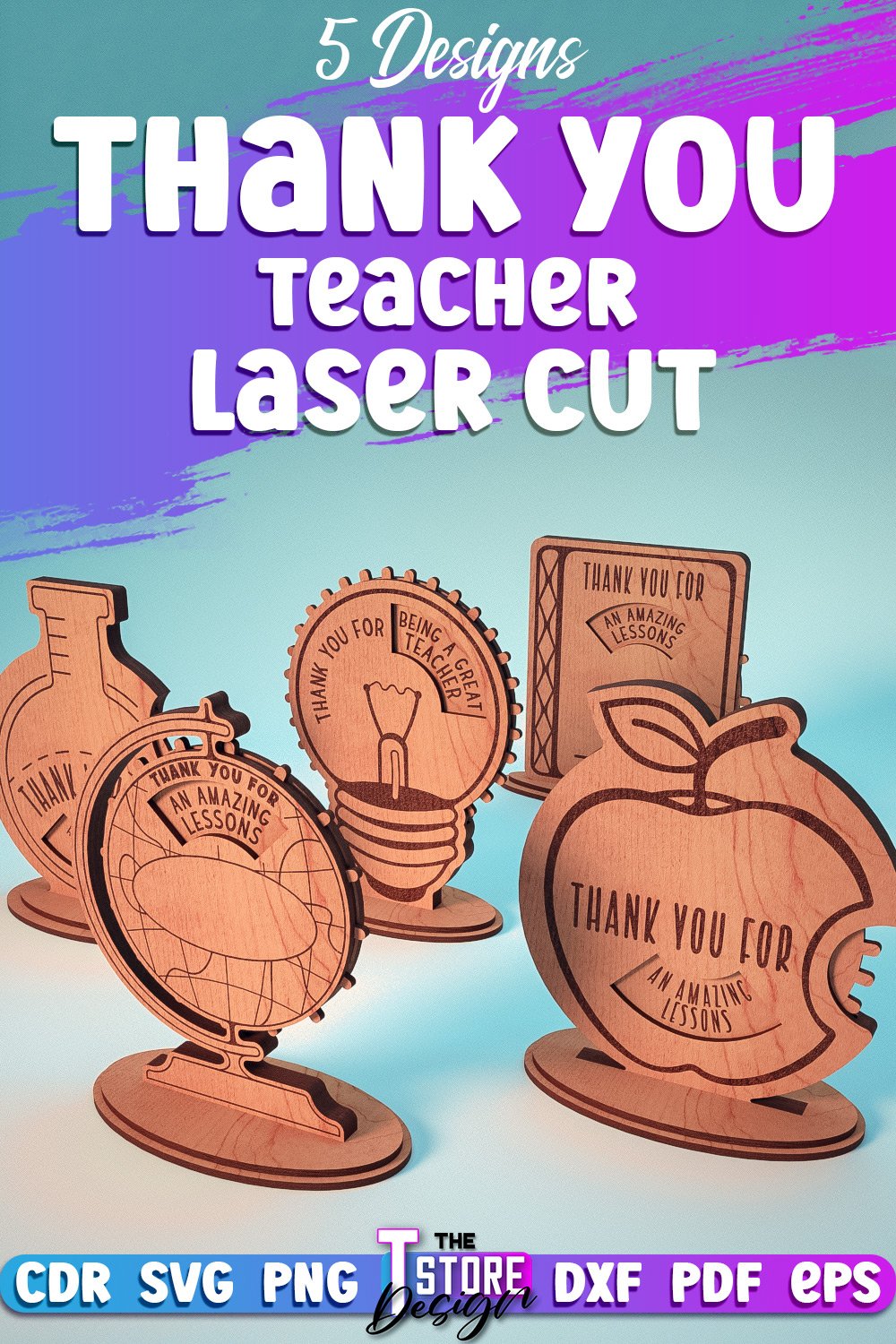 Thank You Teacher Laser Cut | SVG Laser Cut Design | Teacher