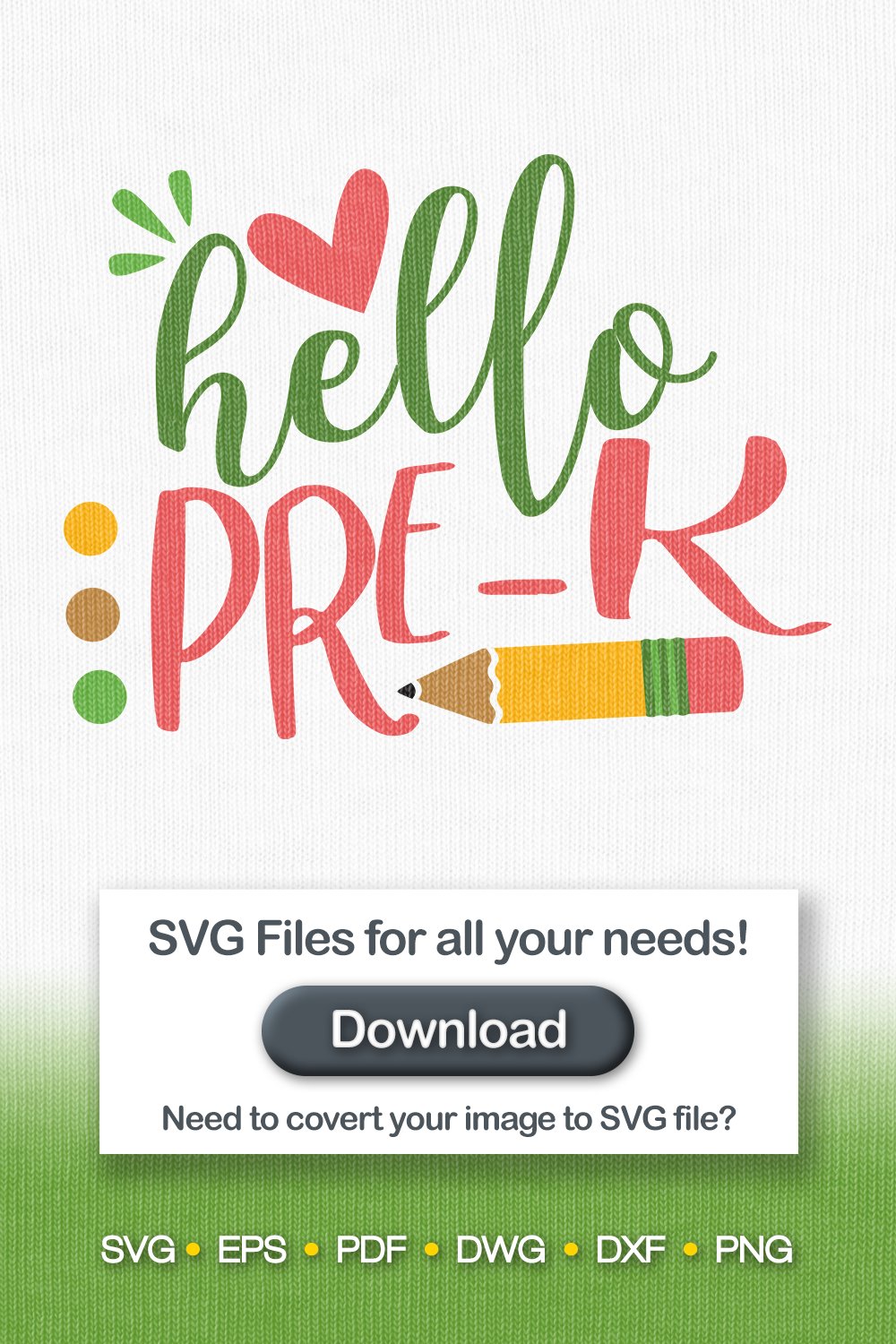 FIRST DAY of SCHOOL | Pre K SvG back to school cute clipart