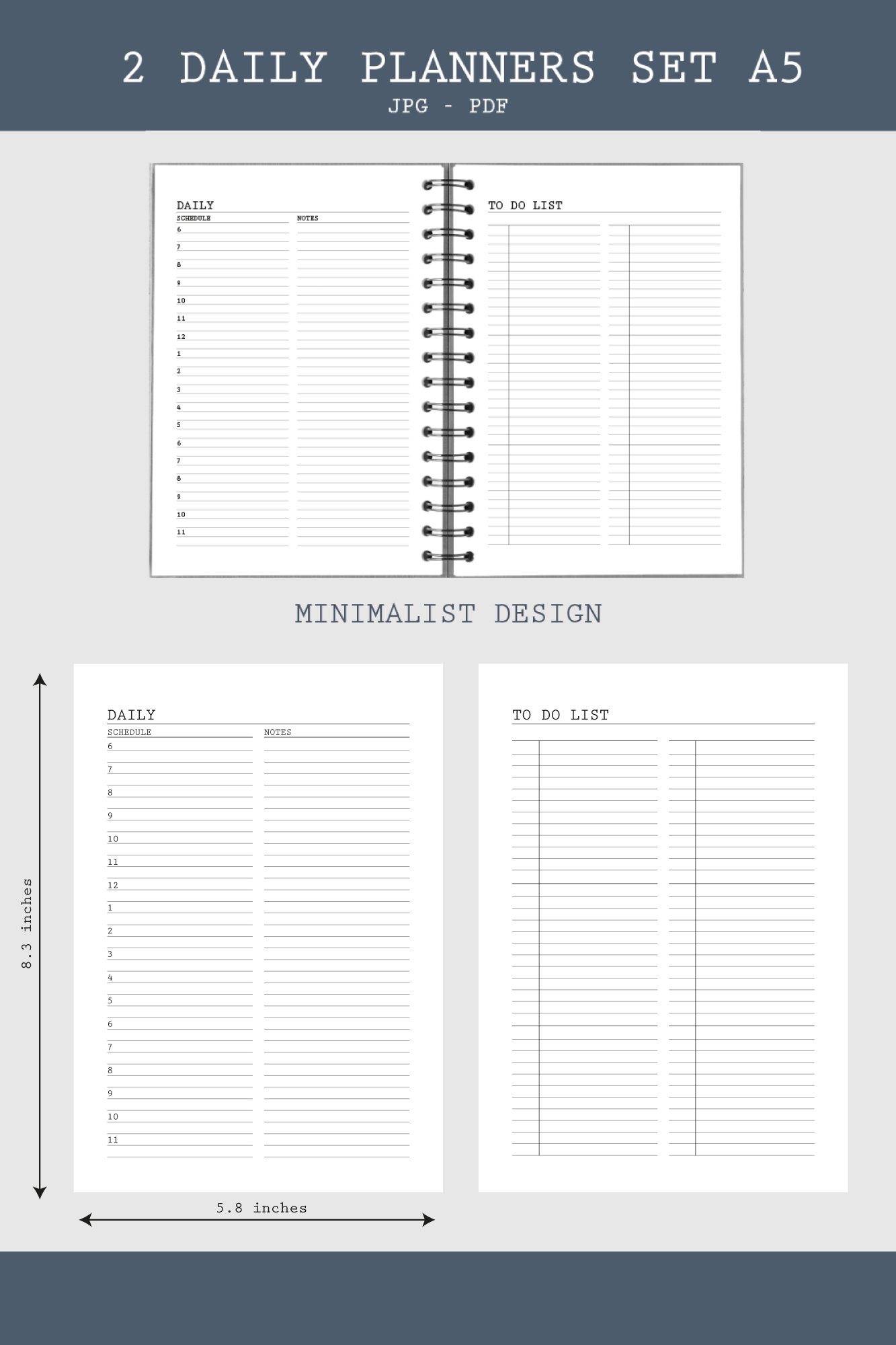 2 Daily planner pages for bujo pages printable (1229273)