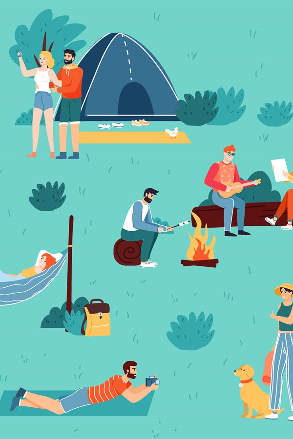 Outdoor camping. Adventure travel, hiking and nature camping