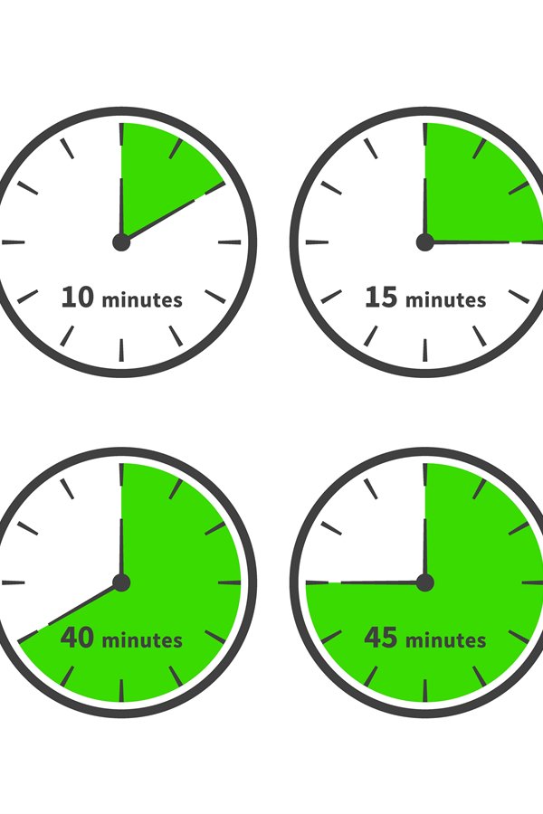 Minutes time dial. Schematic stopwatch timer, clock minutes