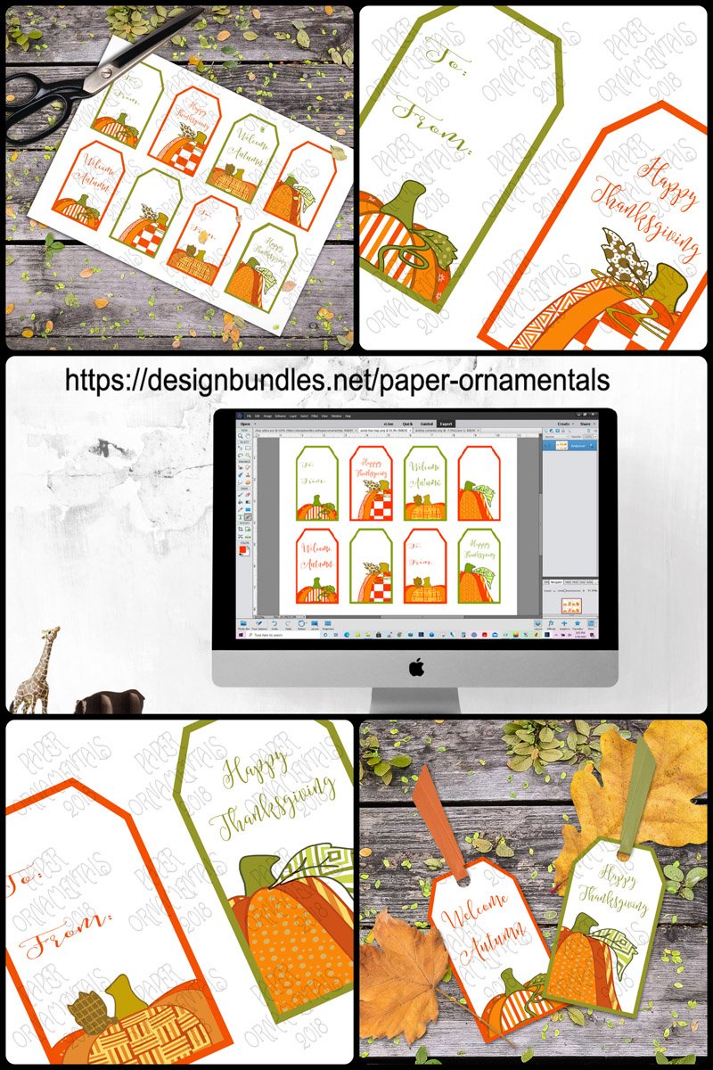 Printable Autumn Gift Tags, Pumpkin Top Gift Tags (142853) | Other ...