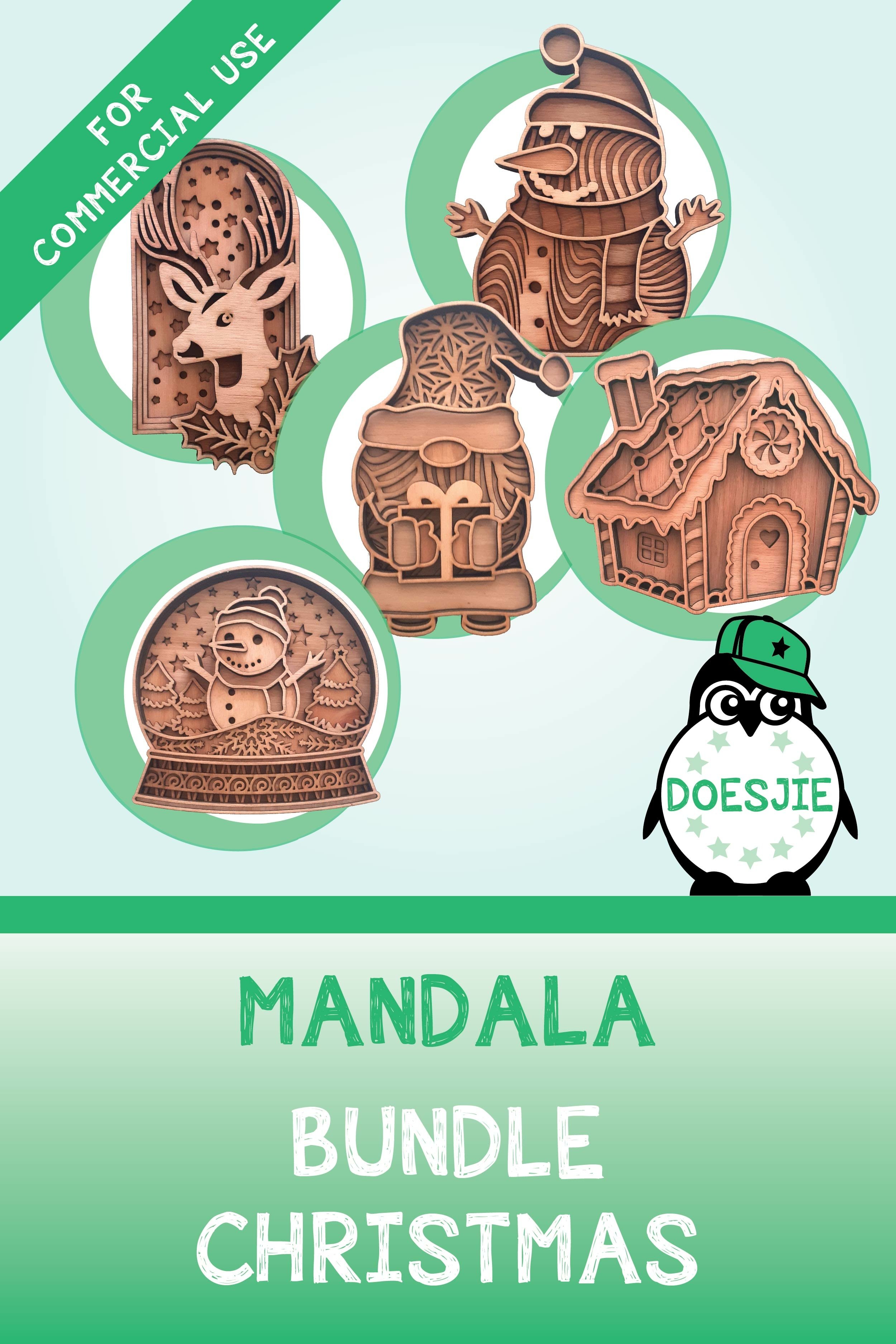 Christmas bundle layered 3d multi layer mandala (1495874)