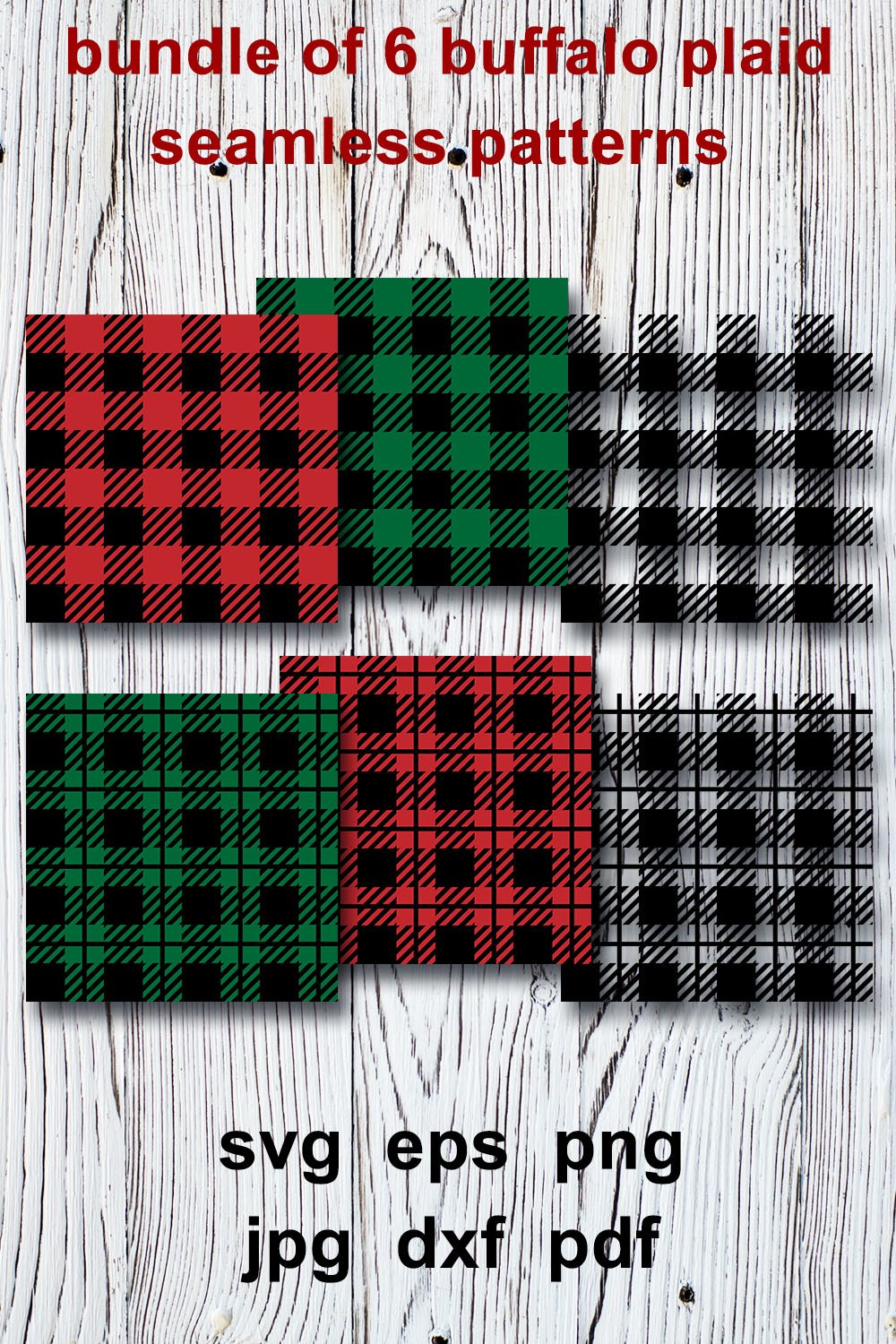 Bundle of buffalo plaid SVG digital paper, Buffalo pattern.