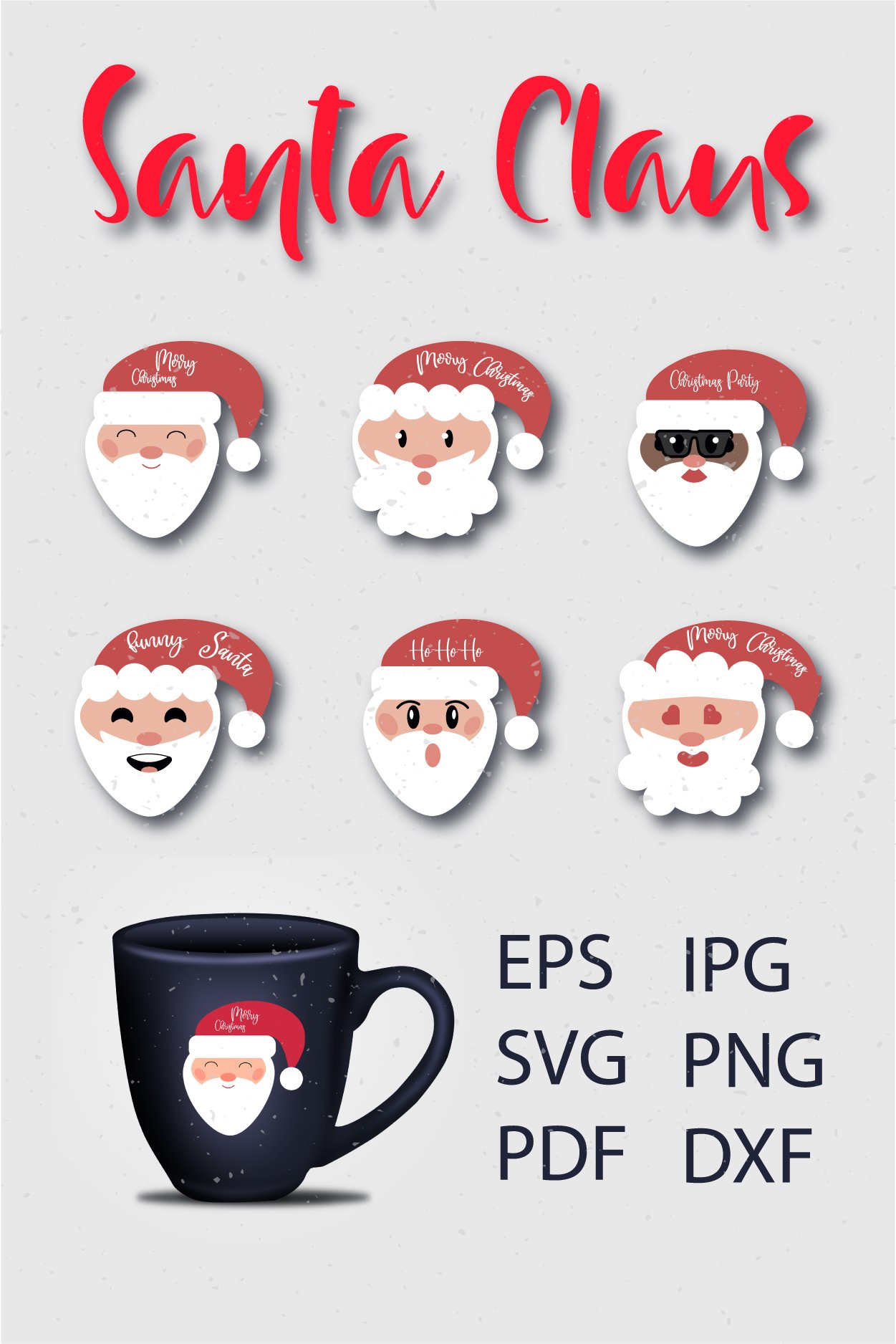 Santa Names Svg Christmas. Santa Claus SVG. Cut File Bundles | Santa SVG