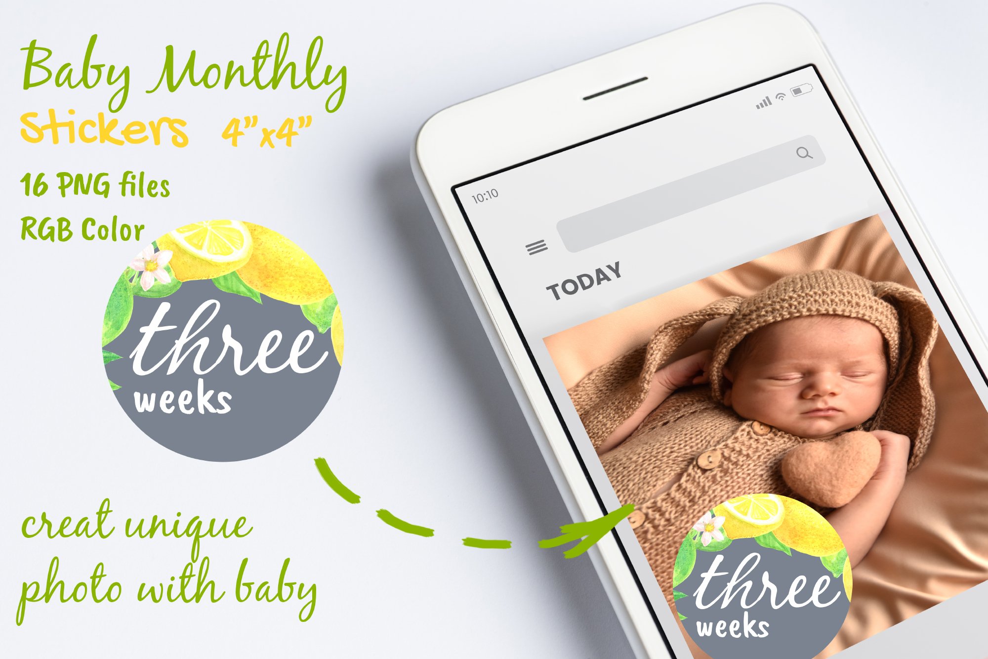 Baby Boy or Girl Monthly Circle Printable Stickers