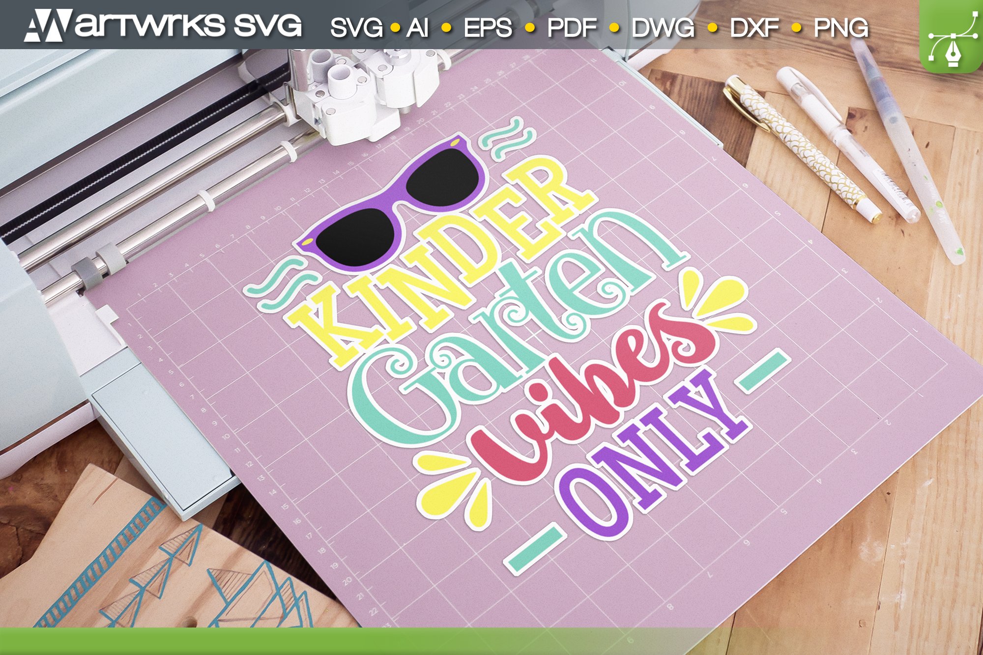 KINDERGARTEN SVG | vibes only Back to school SVG file