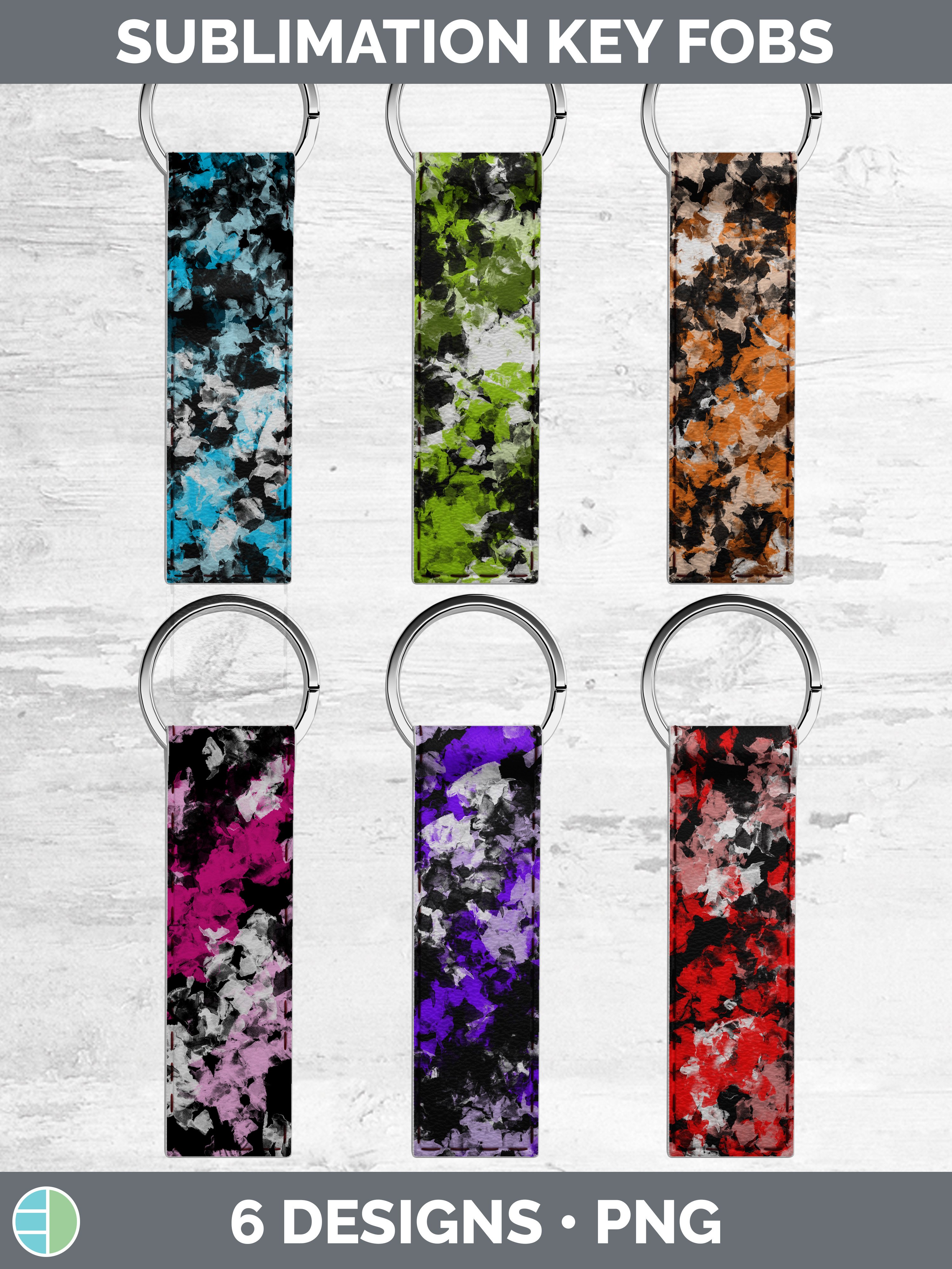 Paint Texture Key Fob Wristlet Sublimation