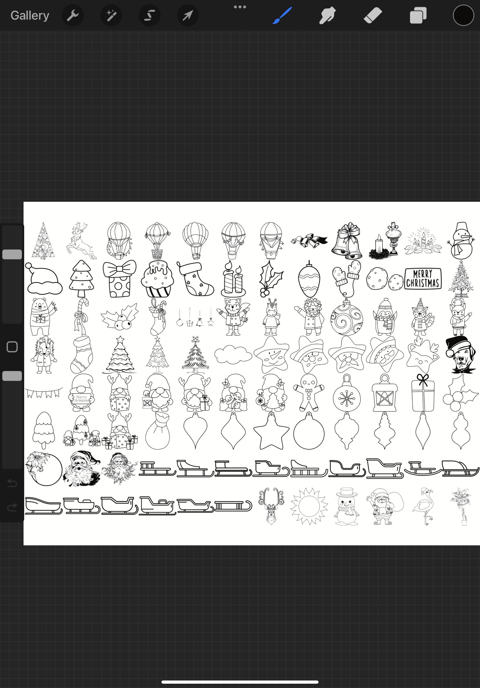 Christmas Winter Elements Procreate Brush Stamps (2324775)
