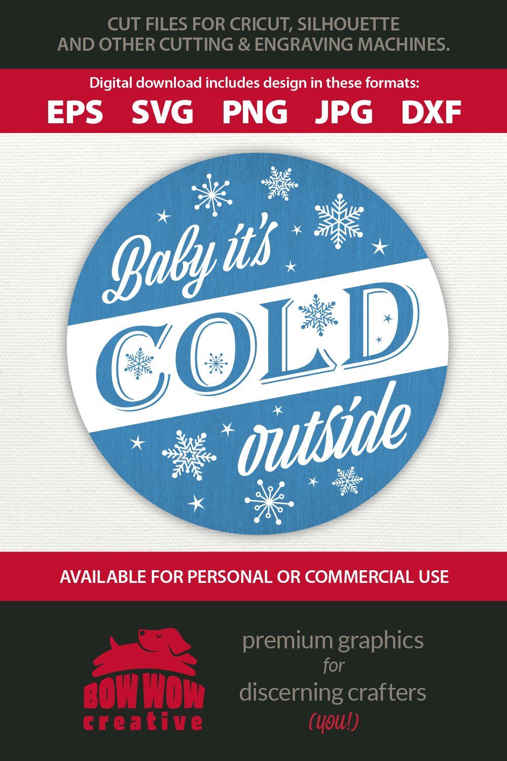 Baby It's Cold Outside - Round Front Door Porch Sign