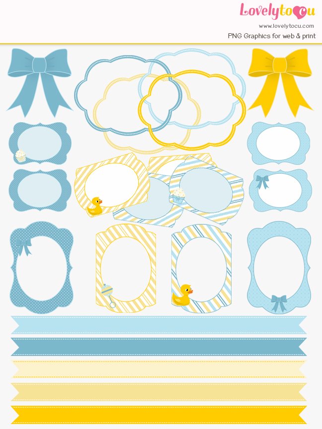 Baby shower frames clipart set (558362)