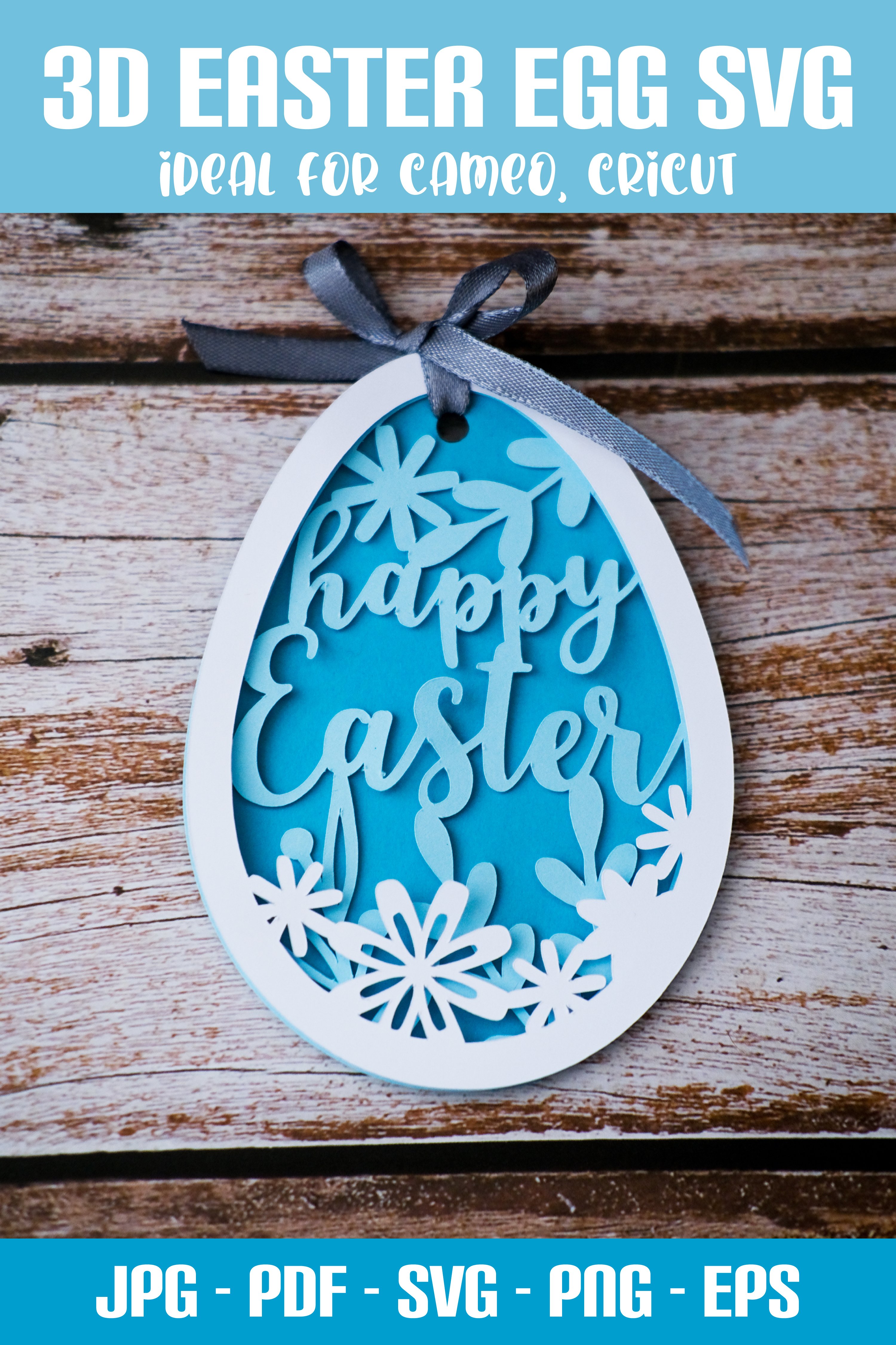 3D Easter Egg SVG I Layered SVG Design I Easter paper cut