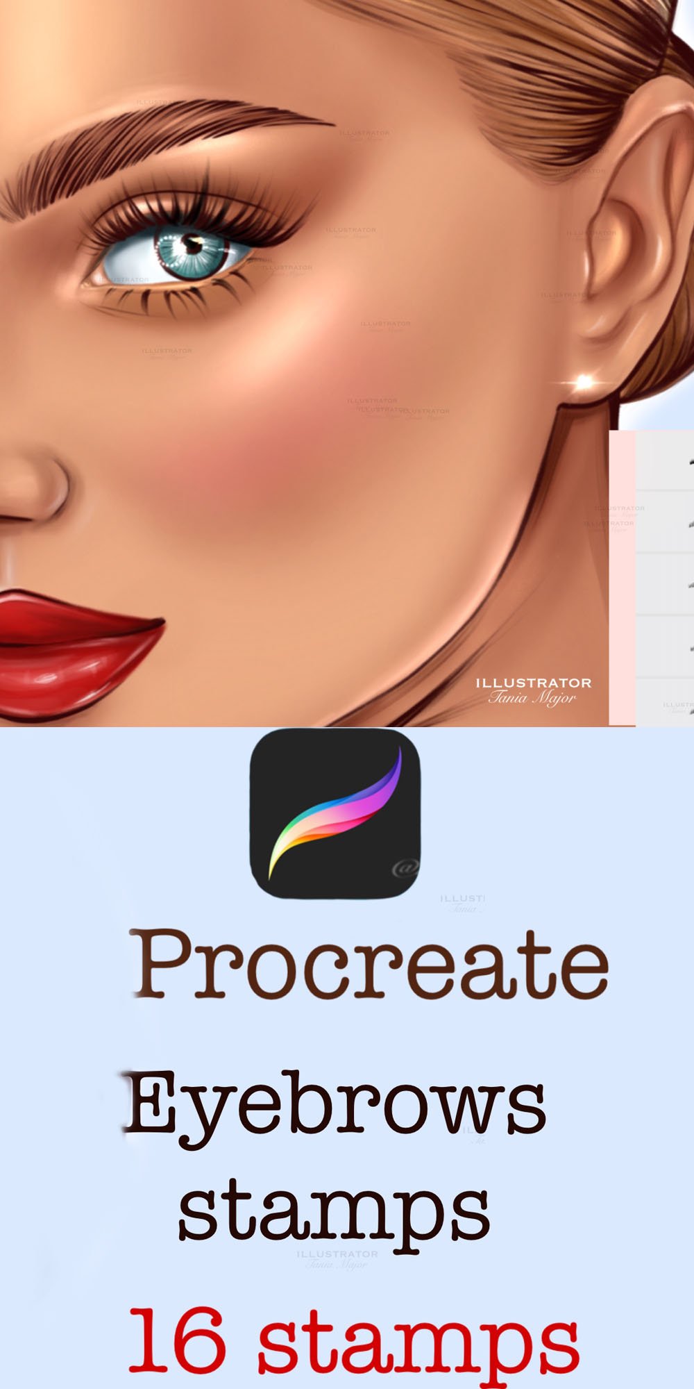 Procreate eyebrows stamp brushes