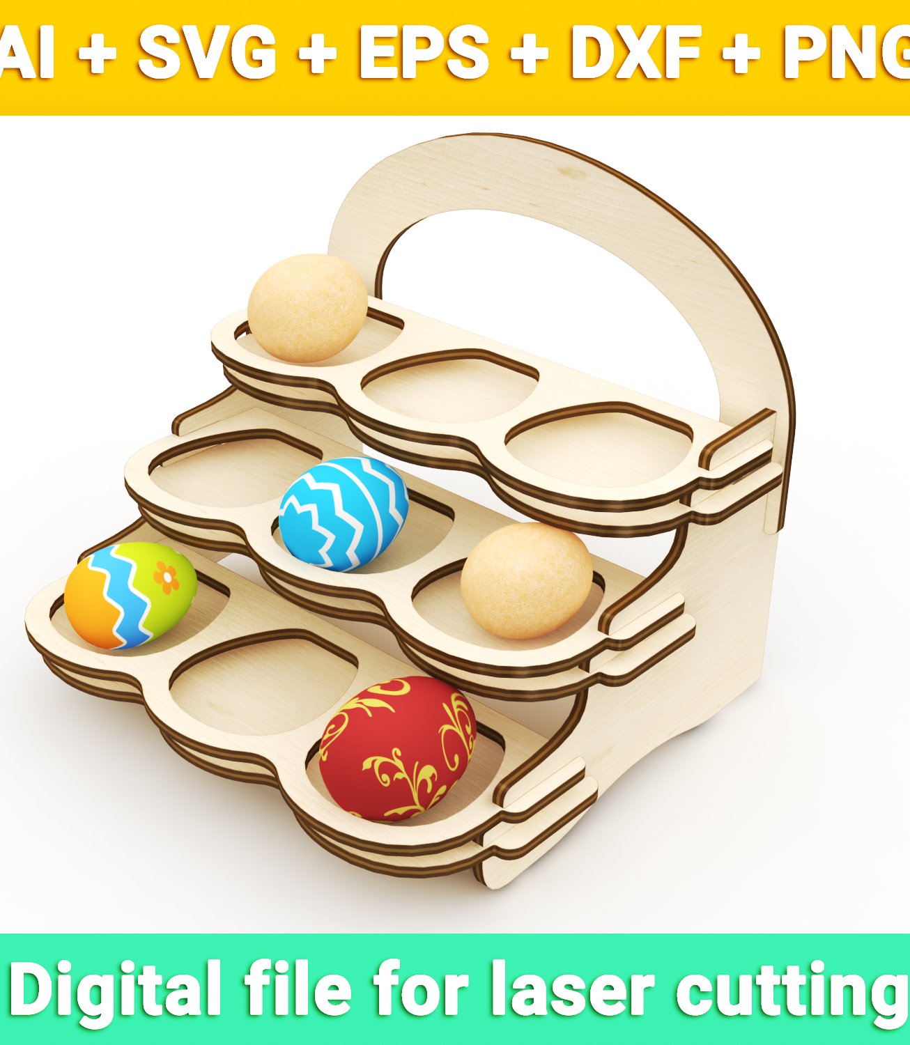 Egg stand Rows vector for CNC svg vector file, vector cut