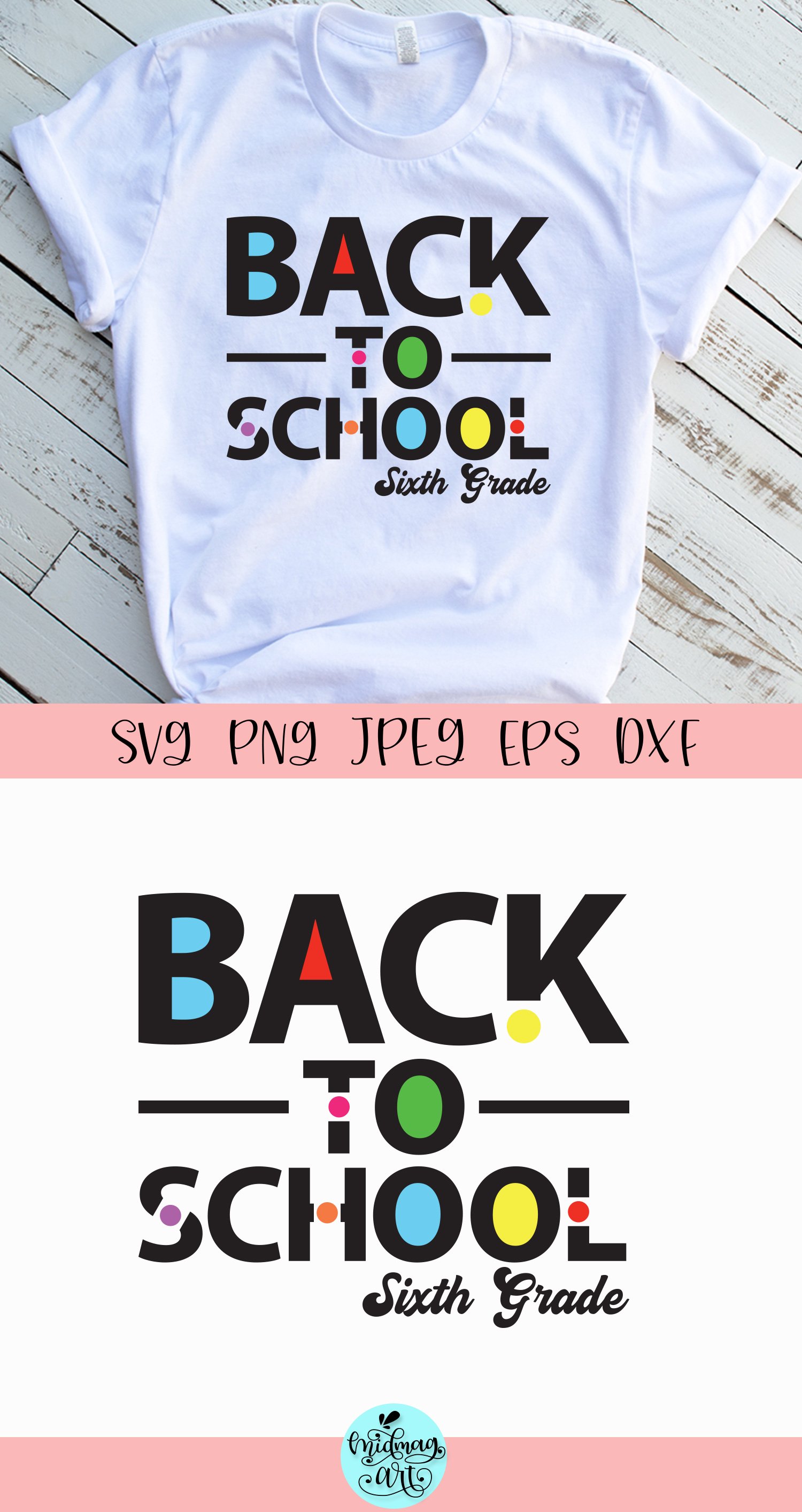 Back to school 6th grade svg, school svg