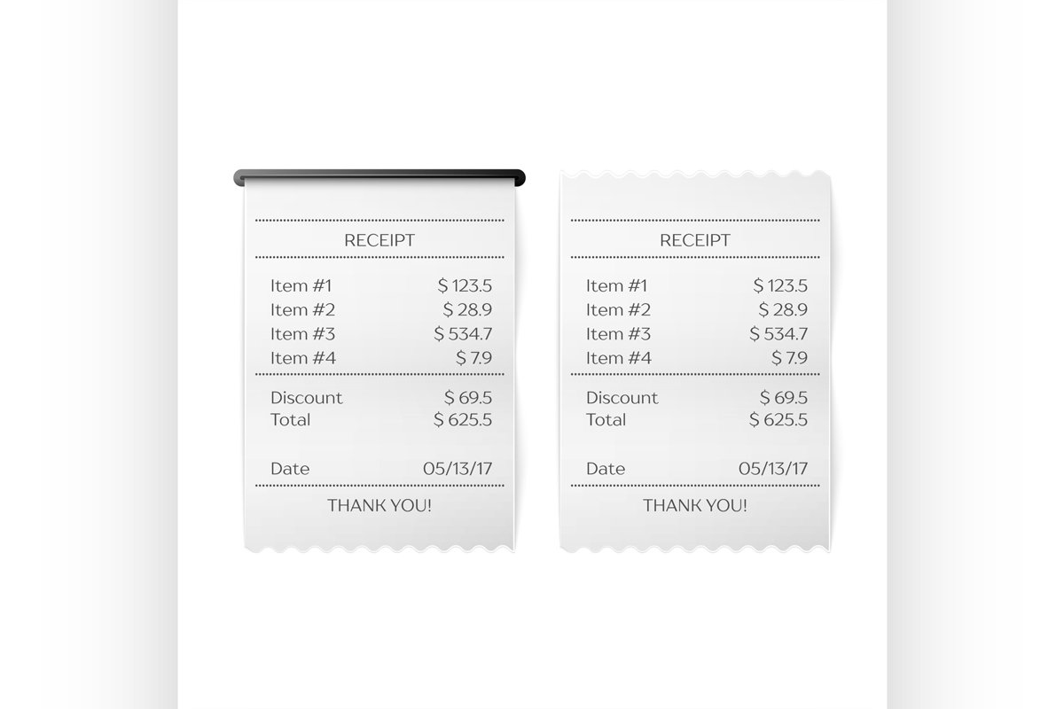 Printed receipt vector example image 1