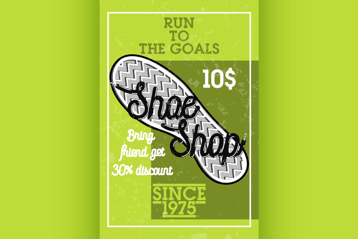 Color vintage shoe shop banner example image 1