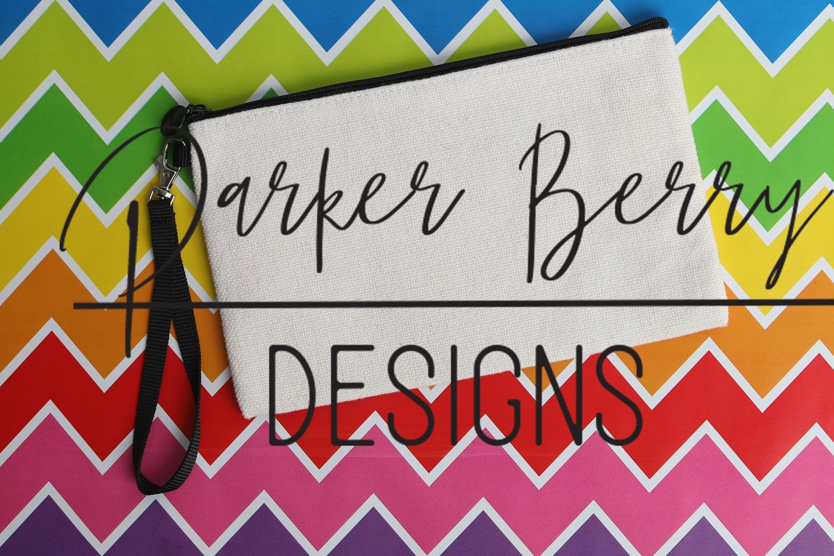 Blank Canvas Bag, Make up Bag, Rainbow Case Mock up example image 1