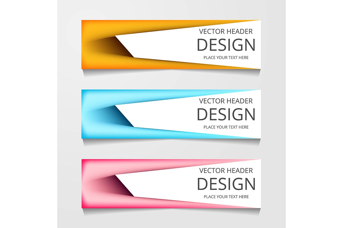 Abstract design banner, web template with three different co example image 1