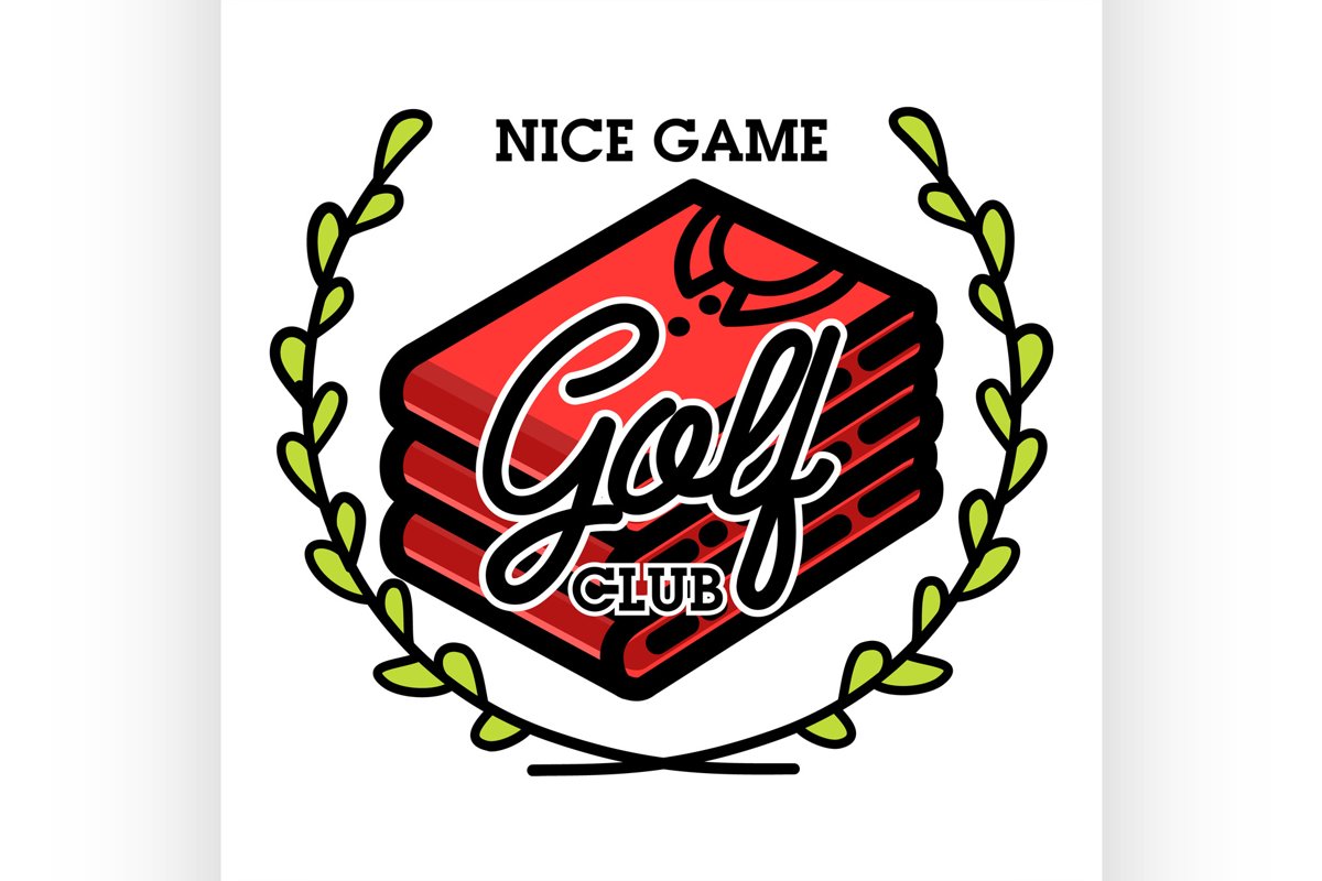Color vintage golf club emblem example image 1