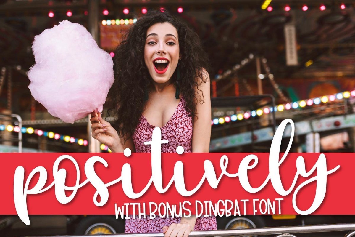 FB - Positively - A Script Font & Dingbat Font Duo example image 1