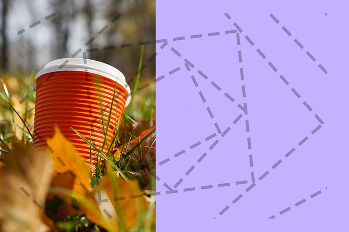 yellow foliage and Cup for tea example image 1