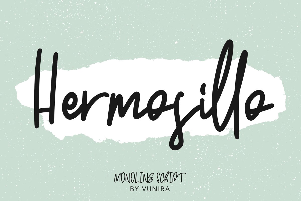 Hermosillo | Monoline Script example image 1
