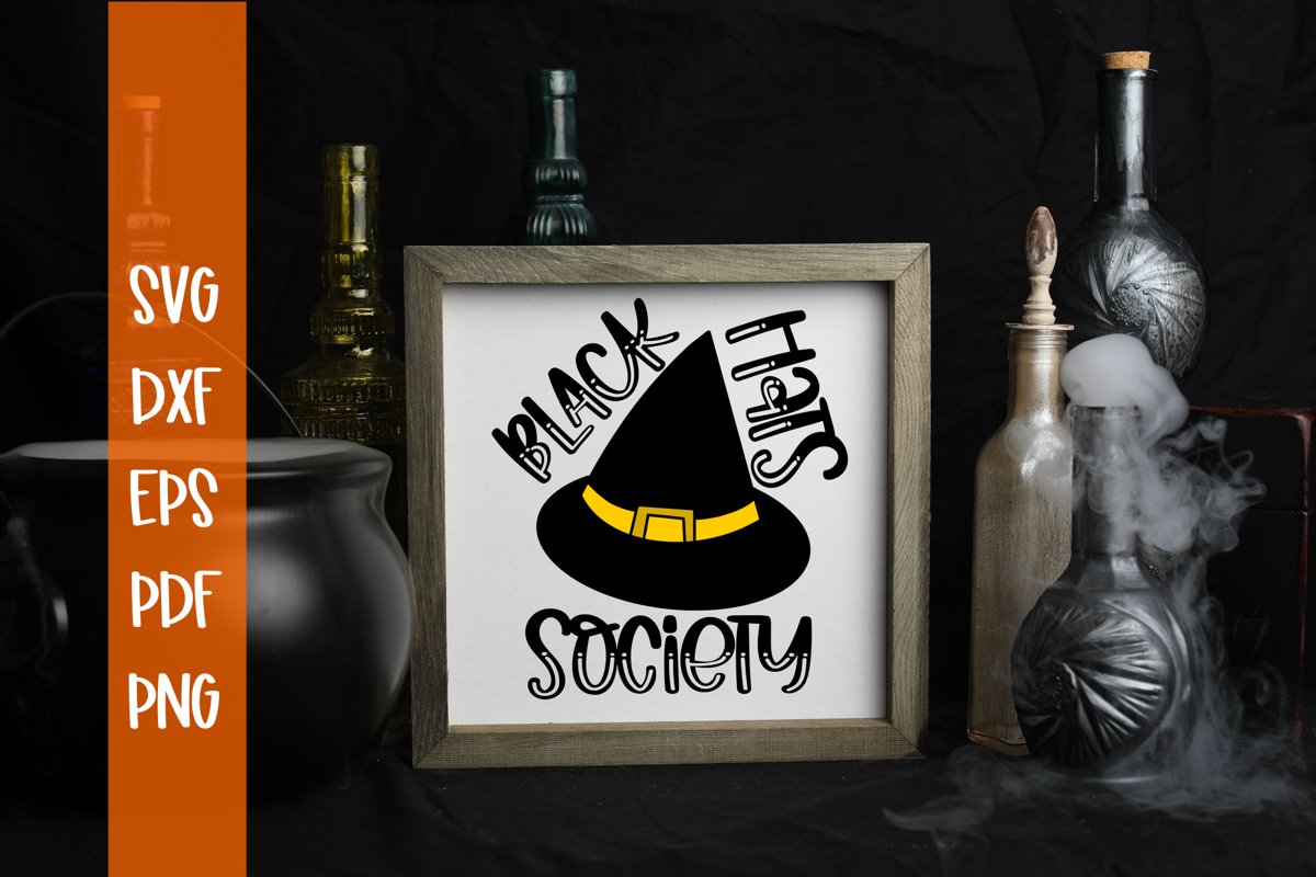 Black Hats Society Halloween SVG example image 1