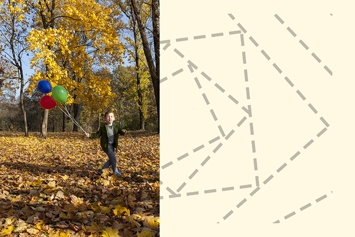 red-haired boy in autumn park example image 1