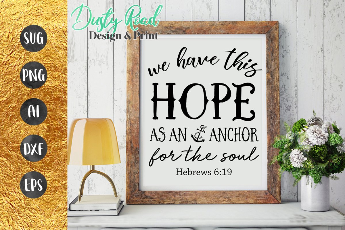 SVG & PNG - HOPE as an anchor for the soul - christian example image 1