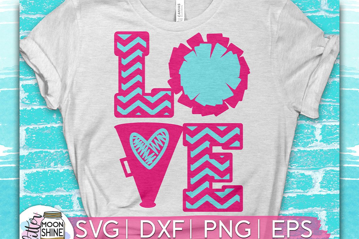 Cheer Love SVG DXF PNG EPS Cutting Files example image 1