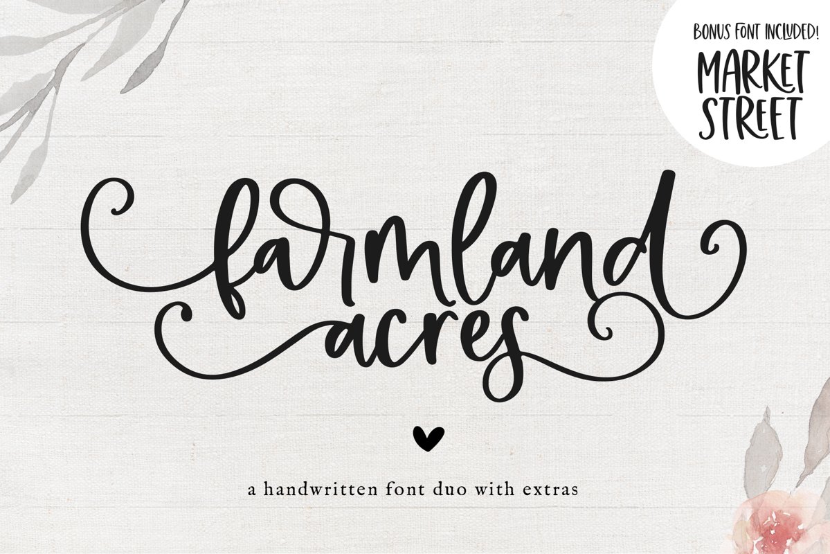 Farmland Acres - A Font Duo with Doodles example image 1