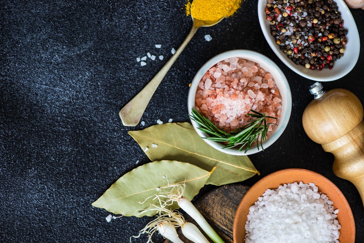 Organic vegetable and spices frame example image 1