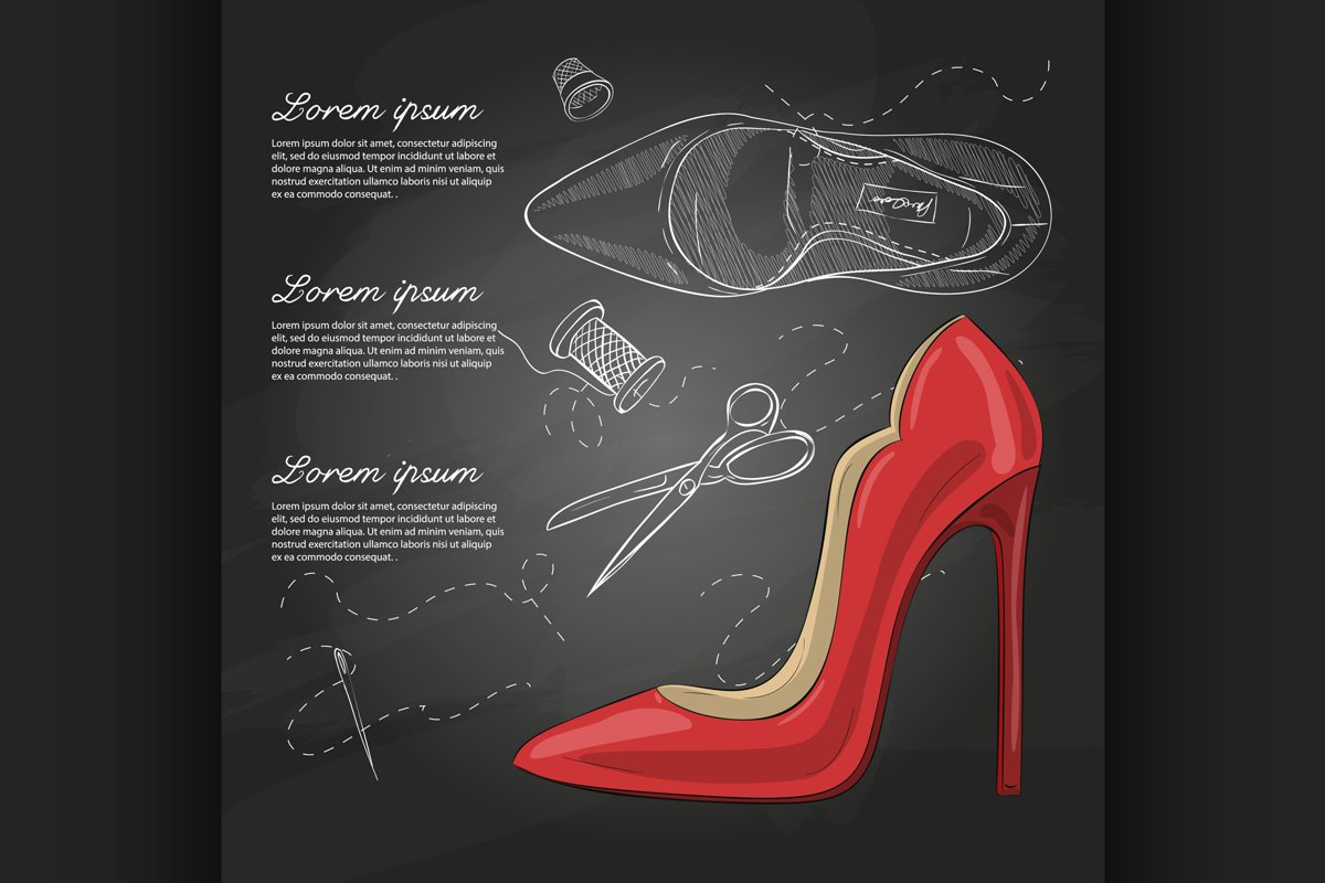 Fashion vector sketch womens shoes. example image 1