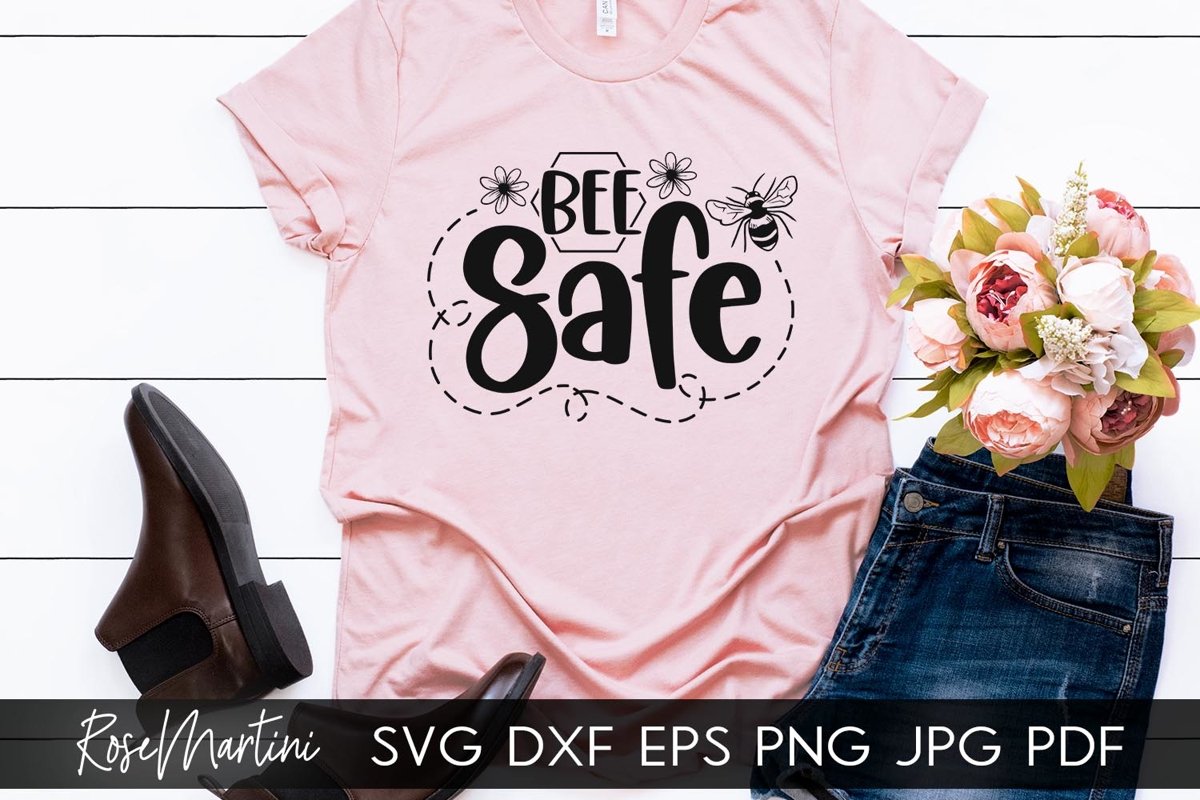 Bee Safe SVG Queen Bee SVG Bee Pun Bumble Bee SVG Quarantine example image 1