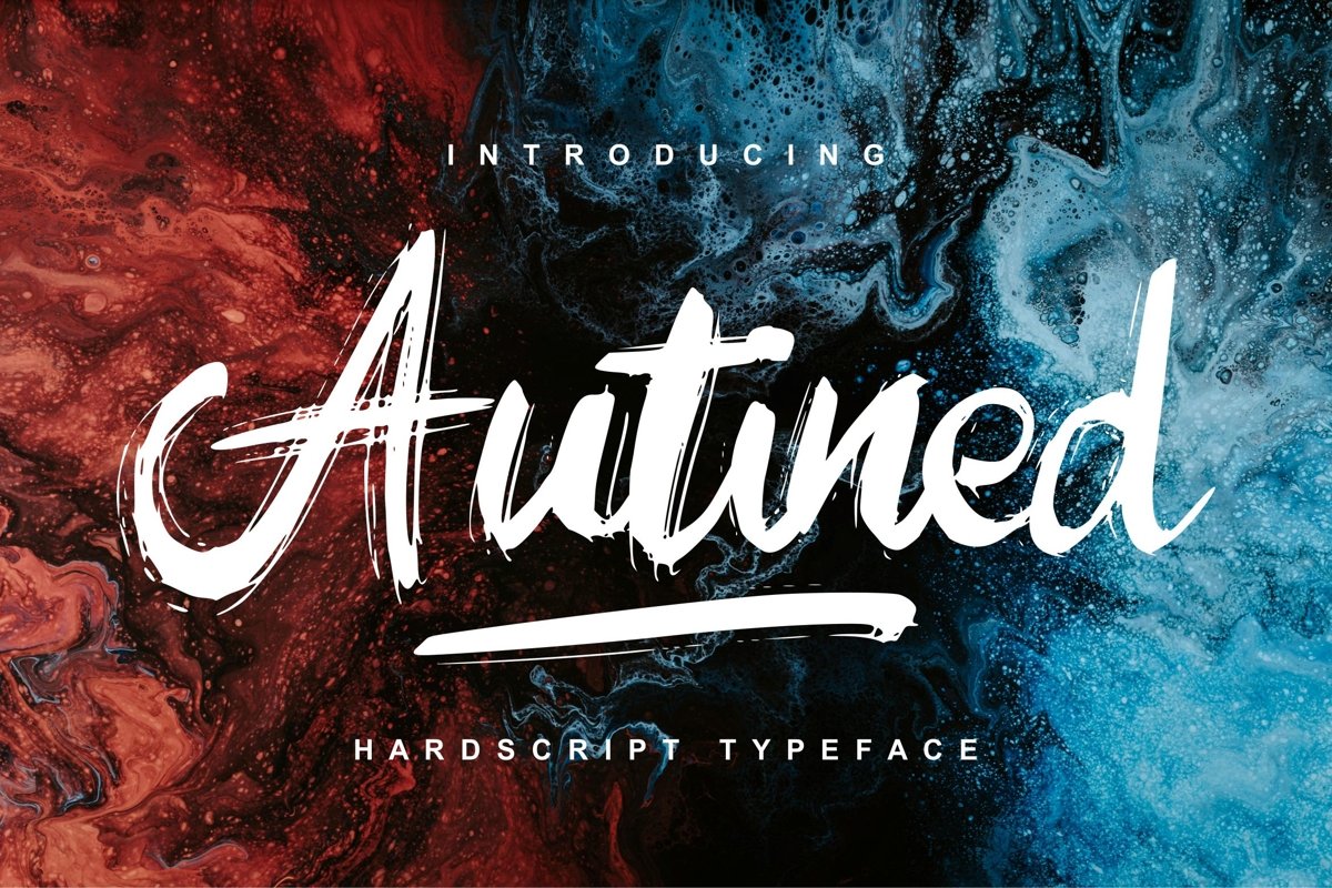 Autined | Hardscript Typeface Font example image 1