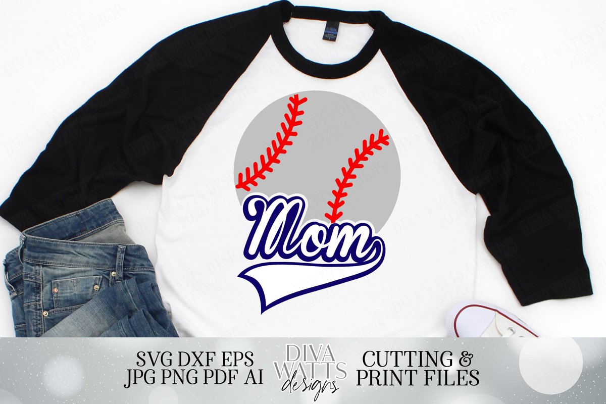 Baseball Mom - Banner Word - SVG DXF example image 1