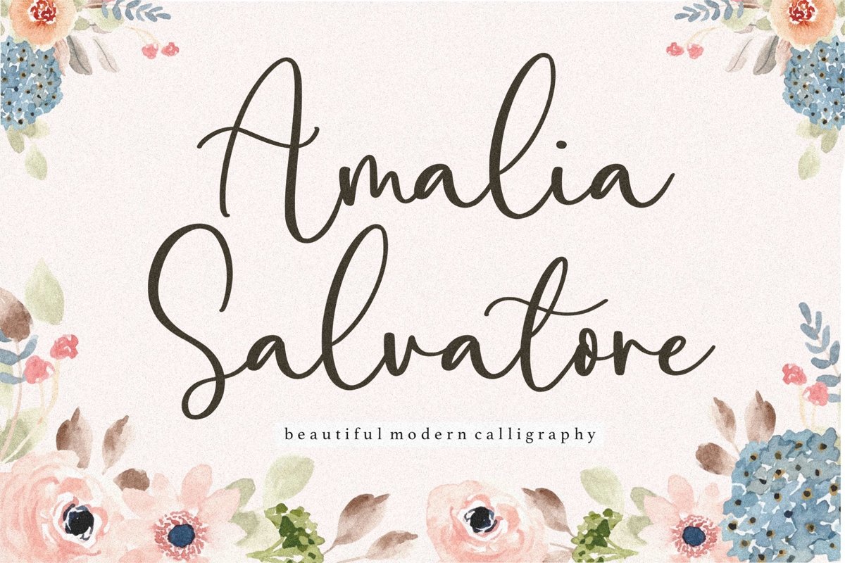 Amalia Salvatore Beautiful Modern Calligraphy Font example image 1