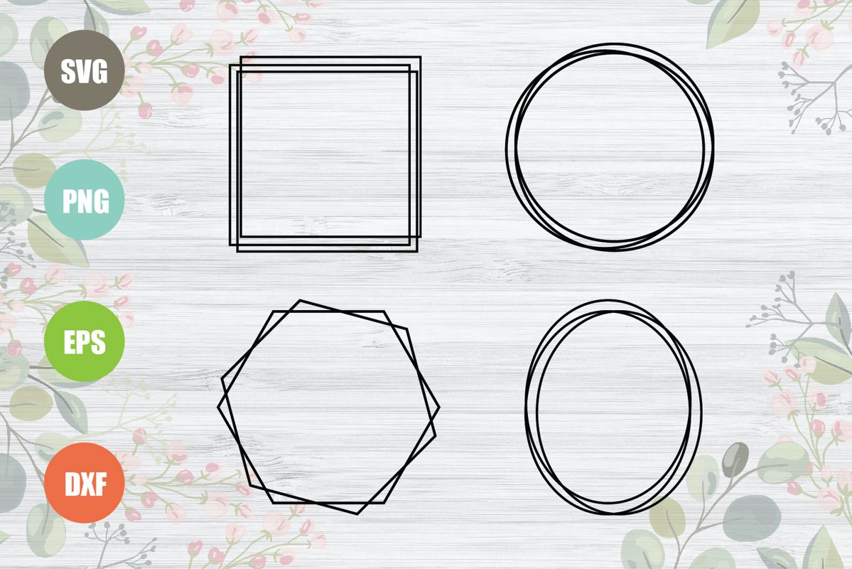 Geometric Frames SVG Bundle example image 1