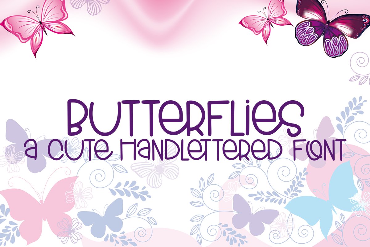 Butterflies - A Cute Hand-Lettered Font example image 1