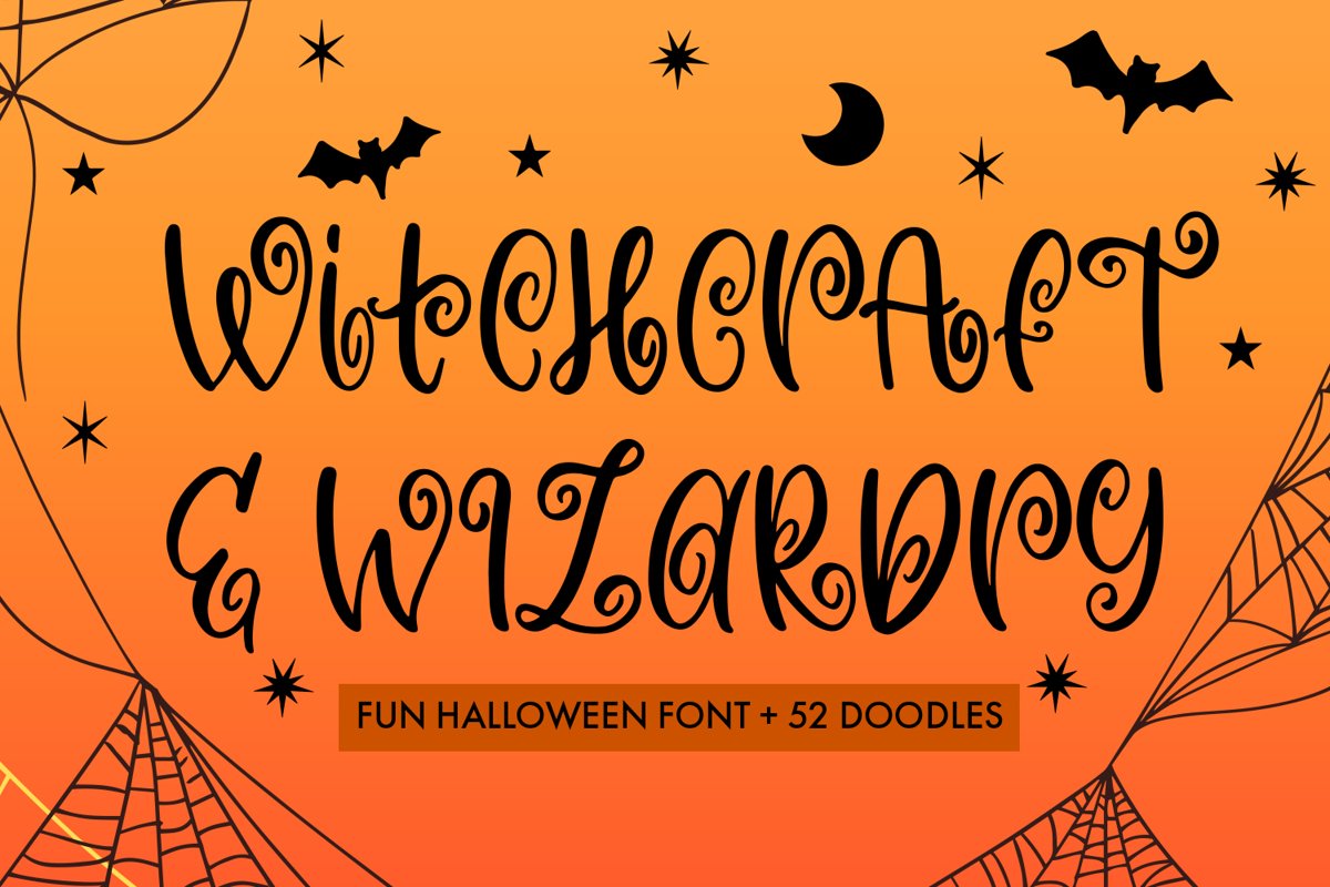Witchcraft and Wizardry A Fun Halloween Font With Doodles example image 1