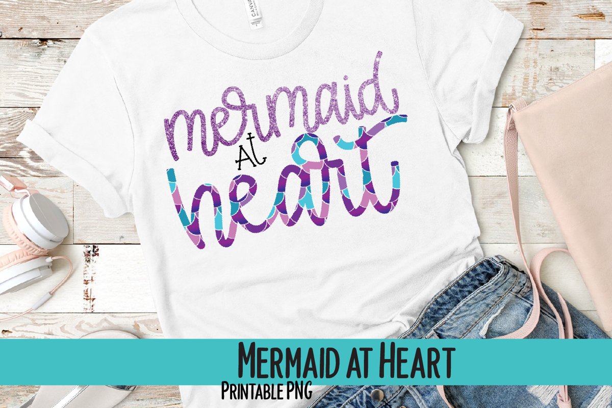 Mermaid at Heart Sublimation PNG example image 1