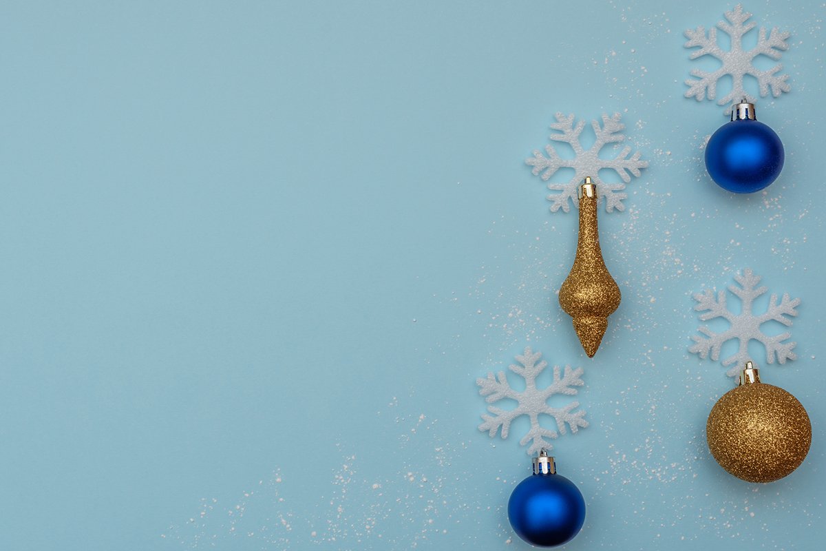 White snowflakes and Christmas decorations. example image 1