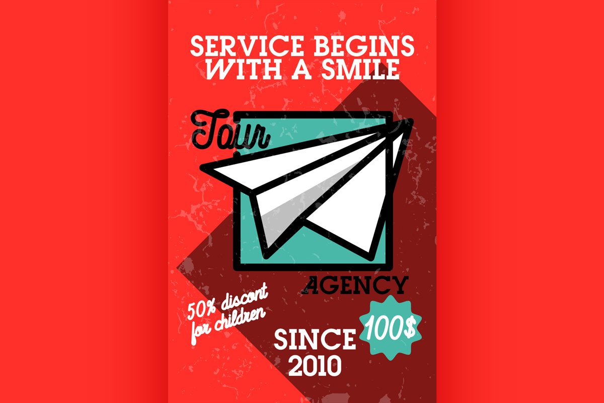 Color vintage tour agency banner example image 1