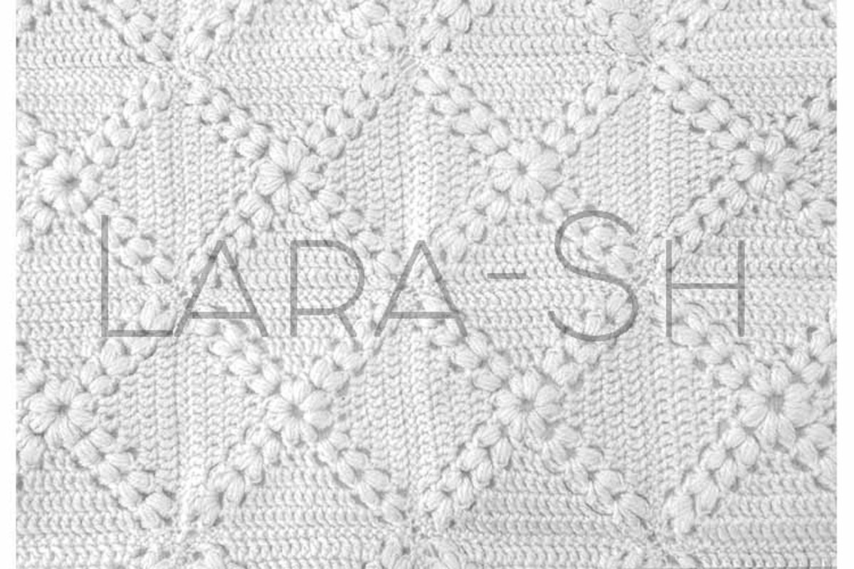 Knitted handmade colourful blankets white example image 1