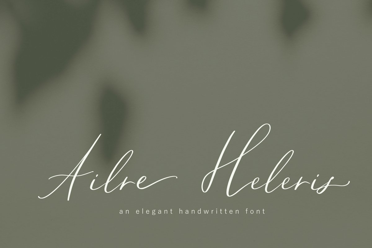 Ailre Heleris, an elegant script font example image 1