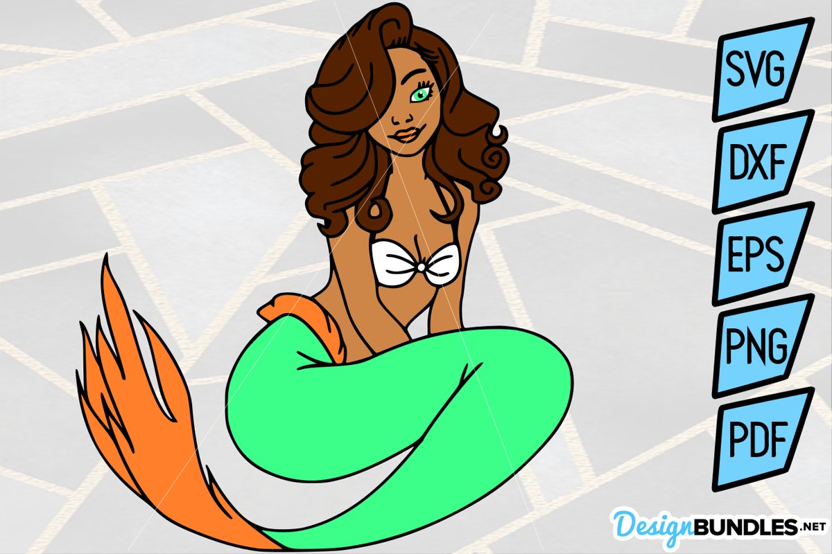 Ebony Mermaid Cut File example image 1