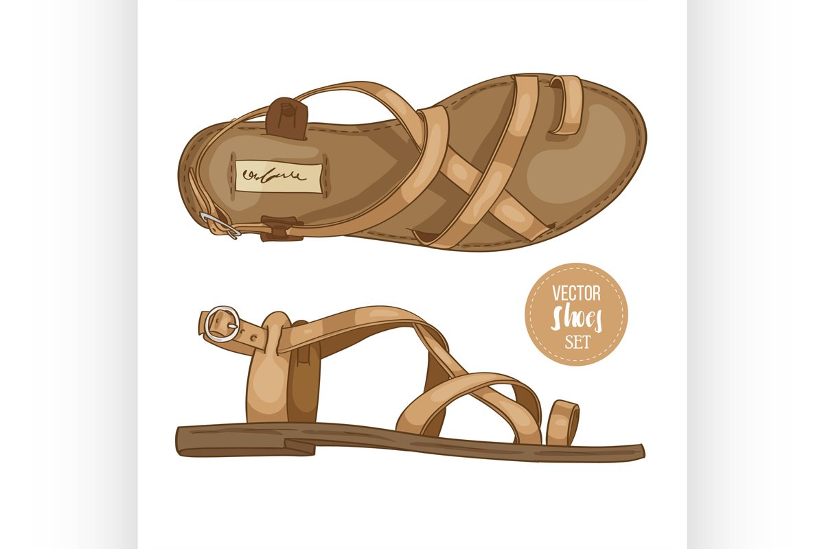 Fashion vector sketch womens shoes. example image 1