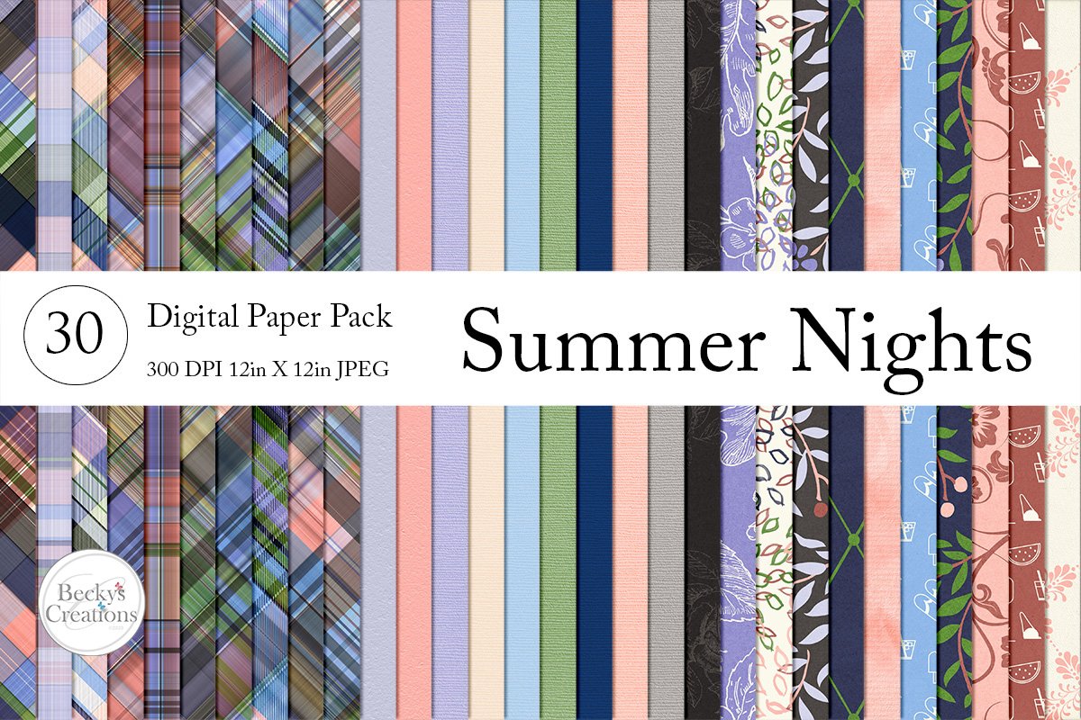 Summer Nights Paper Pack Bundle example image 1